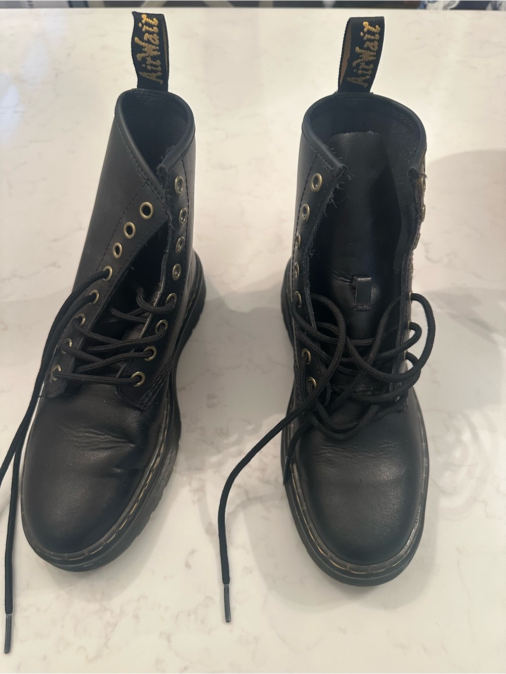 Dr. Martens Black Leather Combat Boots -